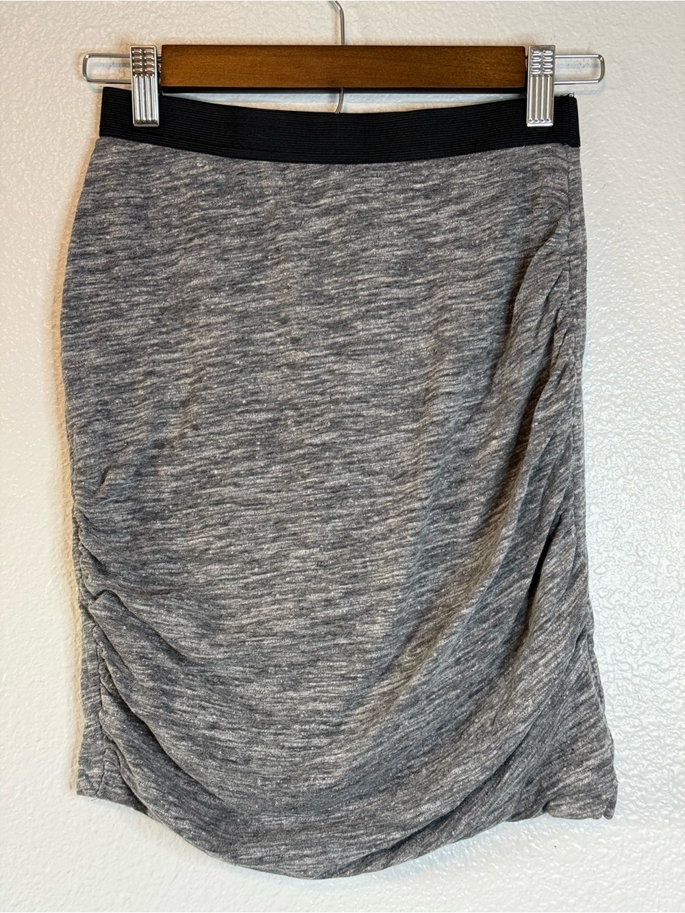 American Eagle Gray Ruched Knit Mini Skirt Small